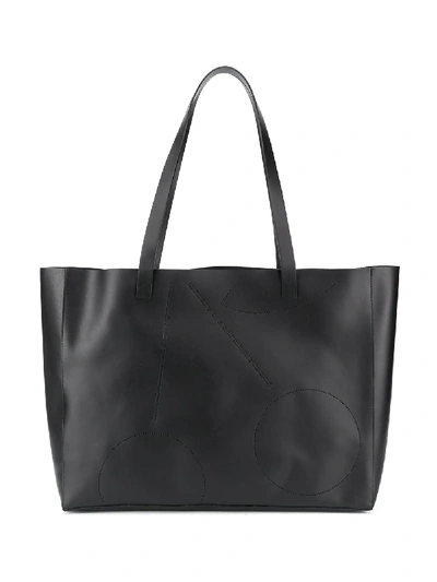Shop Bonpoint Embossed Leather Tote Bag In Black