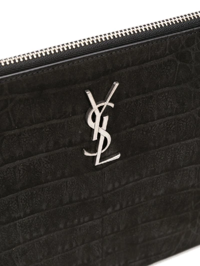 Shop Saint Laurent Ysl Ipad Holder In Black