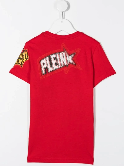 Shop Philipp Plein Junior Rock Appliqué T-shirt In Red