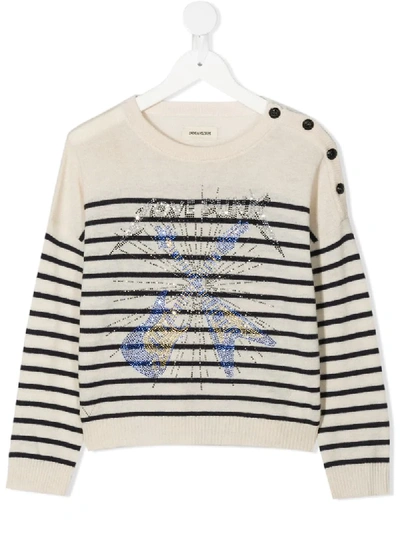 Shop Zadig & Voltaire Striped Long-sleeve Jumper In Neutrals