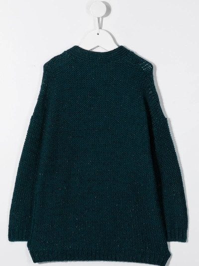 Shop Chloé Open Knit Cardigan In Blue