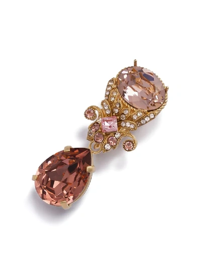 Shop Dolce & Gabbana Rhinestone-embellished Brooch In Pink