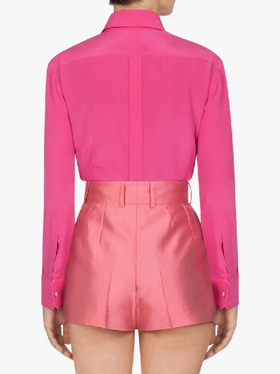 Shop Dolce & Gabbana Collared Silk Shirt In Pink