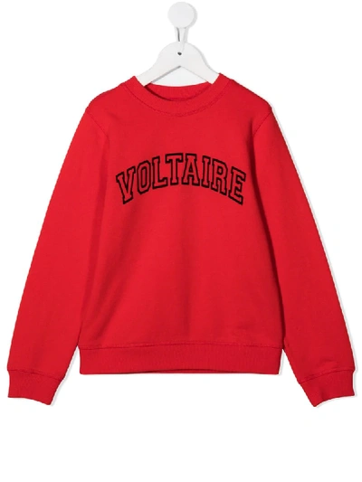 Shop Zadig & Voltaire Logo Embroidered Sweatshirt In Red