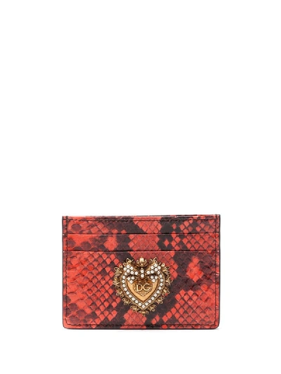 Shop Dolce & Gabbana Devotion Cardholder In Red