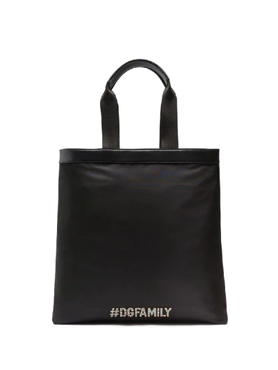 Shop Dolce & Gabbana Holiday Print Shopping Bag In Black
