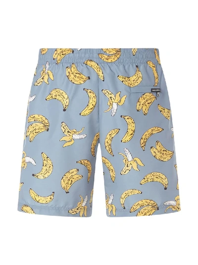 Shop Dolce & Gabbana Banana Print Swim Shorts In Blue