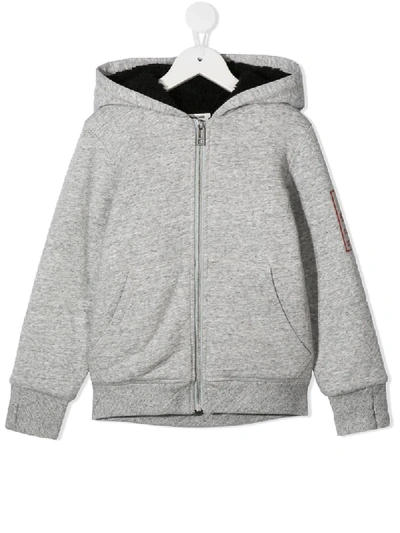 Shop Zadig & Voltaire Logo Zipped Hoodie In Grey