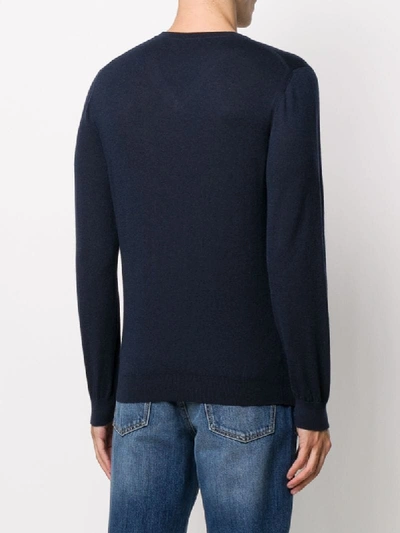 Shop Malo V-neck Cashmere Jumper In Blue