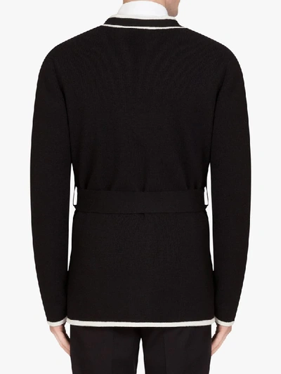 Shop Dolce & Gabbana Tie-waist Cashmere Cardigan In Black