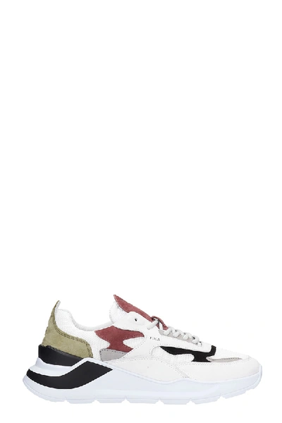 Shop Date Fuga Sneakers In White Suede And Fabric