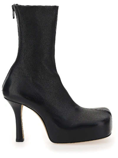 Shop Bottega Veneta Square Toe Ankle Boot In Black