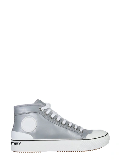 Shop Stella Mccartney Sneakers With Laces And Logo In Grigio