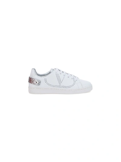 Shop Valentino Backnet Sneakers In Bianco/silver/bianco