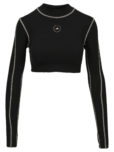 Shop Adidas By Stella Mccartney Long Sleeves Crop Top In Black