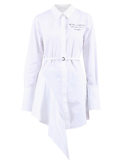 Shop Off-white Asymmetric Dress In White