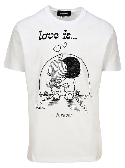 Shop Dsquared2 D Squared Love Is Forevre Printed T-shirt In White