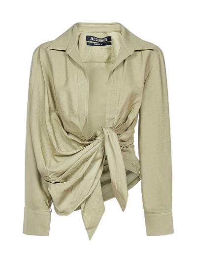 Shop Jacquemus Shirt In Light Green