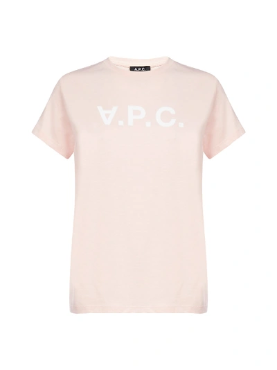 Shop Apc Short Sleeve T-shirt In Rose Pale