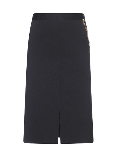 Shop Givenchy Chain-detail Stretch Knit Skirt In Black