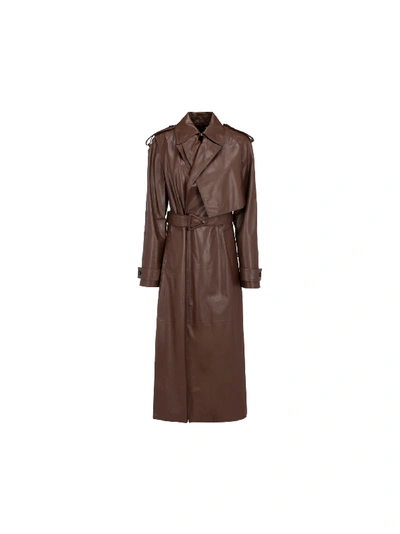 Shop Bottega Veneta Coat In Milk/chocolate