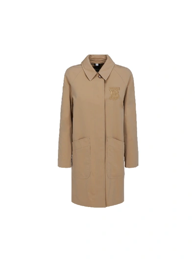 Shop Burberry Sansend Coat In Honey