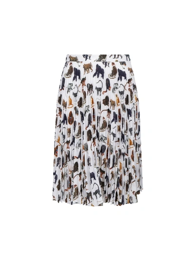 Shop Burberry Skirt In White Ip Pattern