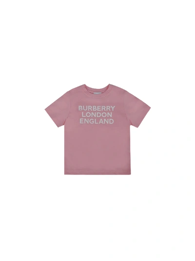 Shop Burberry T-shirt For Girl In Candy Pink