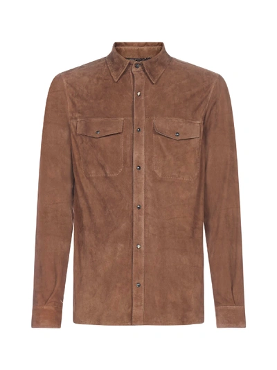 Shop Ajmone Suede Shirt-jacket In Fandango