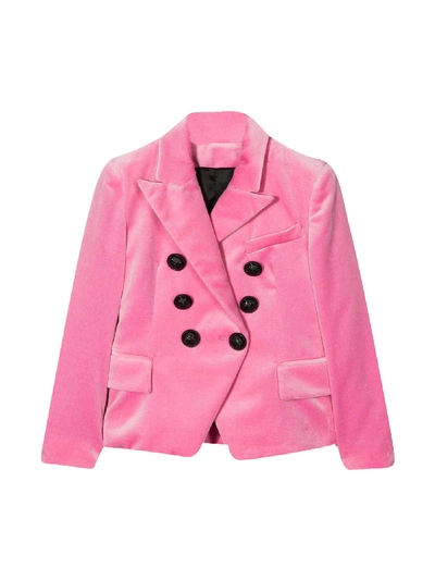 Shop Balmain Pink Blazer In Fucsia