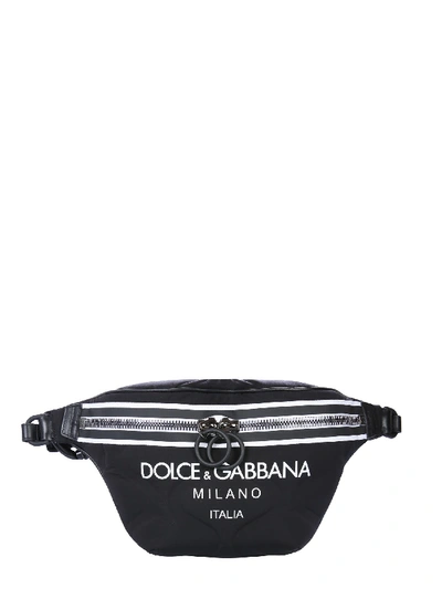 Shop Dolce & Gabbana Nylon Belt Bag In Nero