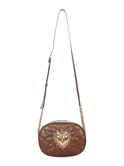 Shop Dolce & Gabbana Devotion Camera Bag In Marrone