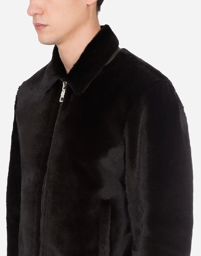 Shop Dolce & Gabbana Fur Jacket