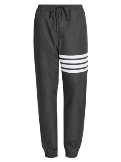 Shop Thom Browne Striped Flyweight Tech Track Pants In Charcoal