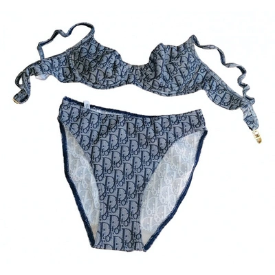 Pre-owned Dior Blue Cotton - Elasthane Swimwear