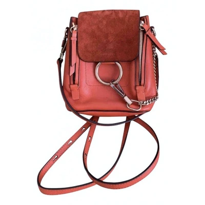Pre-owned Chloé Faye Red Leather Backpack