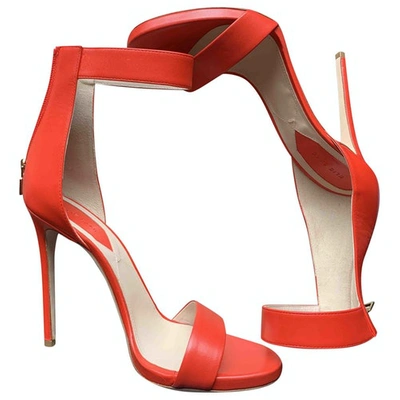 Pre-owned Elie Saab Leather Sandals In Red