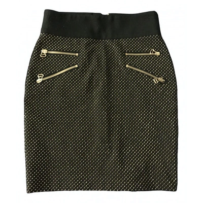 Pre-owned Pierre Balmain Glitter Mini Skirt In Black
