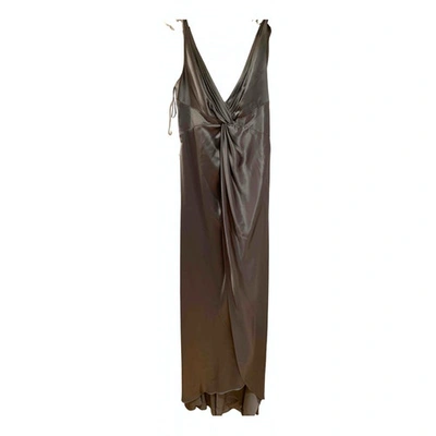 Pre-owned Amanda Wakeley Silk Maxi Dress In Silver