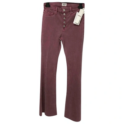 Pre-owned Hudson Burgundy Cotton - Elasthane Jeans