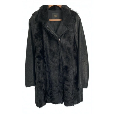 Pre-owned Maje Black Fur Coat