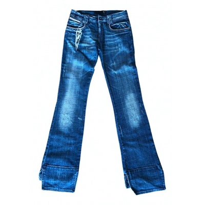 Pre-owned Just Cavalli Straight Pants In Blue