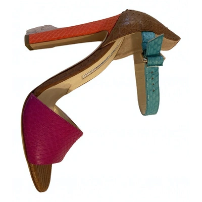 Pre-owned Brian Atwood Multicolour Water Snake Heels