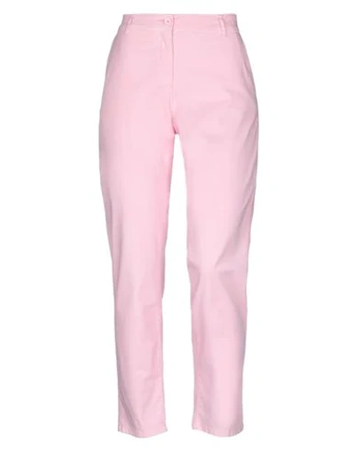 Shop Armani Exchange Woman Pants Pink Size 4 Cotton, Elastane