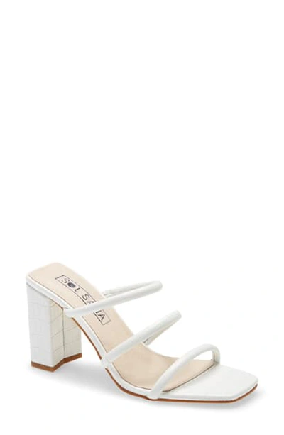 Shop Sol Sana Judith Strappy Sandal In White Croco Leather
