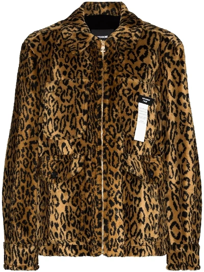 Shop We11 Done Leopard-print Faux Fur Jacket In Brown