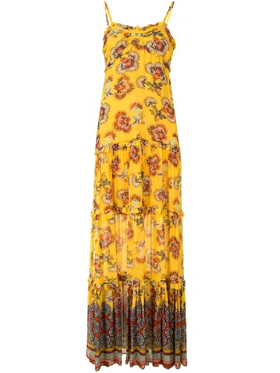 Shop Alexis Lussa Tiered Cotton Dress In Yellow