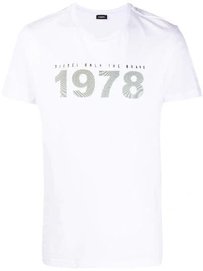 Shop Diesel T-diegos-n33 Cotton T-shirt In White