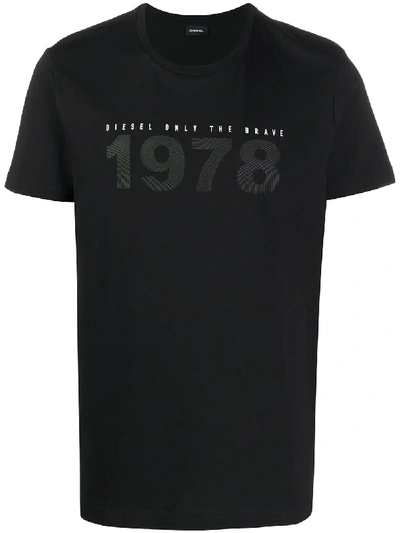 Shop Diesel T-diegos-n33 Cotton T-shirt In Black