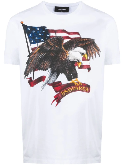 老鹰美国国旗印花T恤